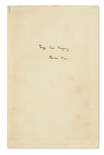 BORGES, JORGE LUIS. Two books, each Signed on the front free endpaper: Jack Bilbo. Carrying a Gun for Al Capone * Frederick Watson. A C